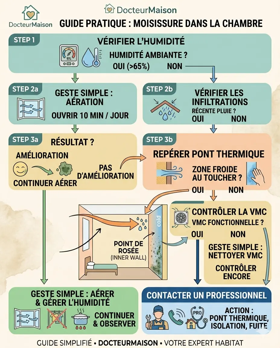 Arbre de décision pour comprendre : Moisissure dans une chambre