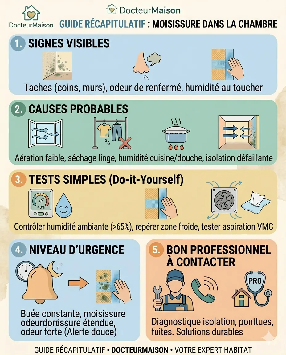 Fiche récapitulative pour comprendre : Moisissure dans une chambre