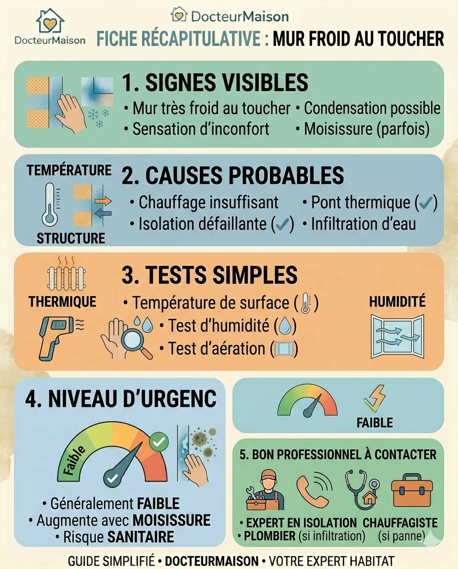 Fiche récapitulative pour comprendre : Mur froid au toucher